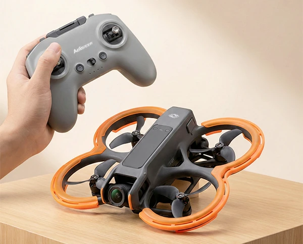 Drone Cinewhoop Avata Aelis Vision pour tournages intérieurs sécurisés