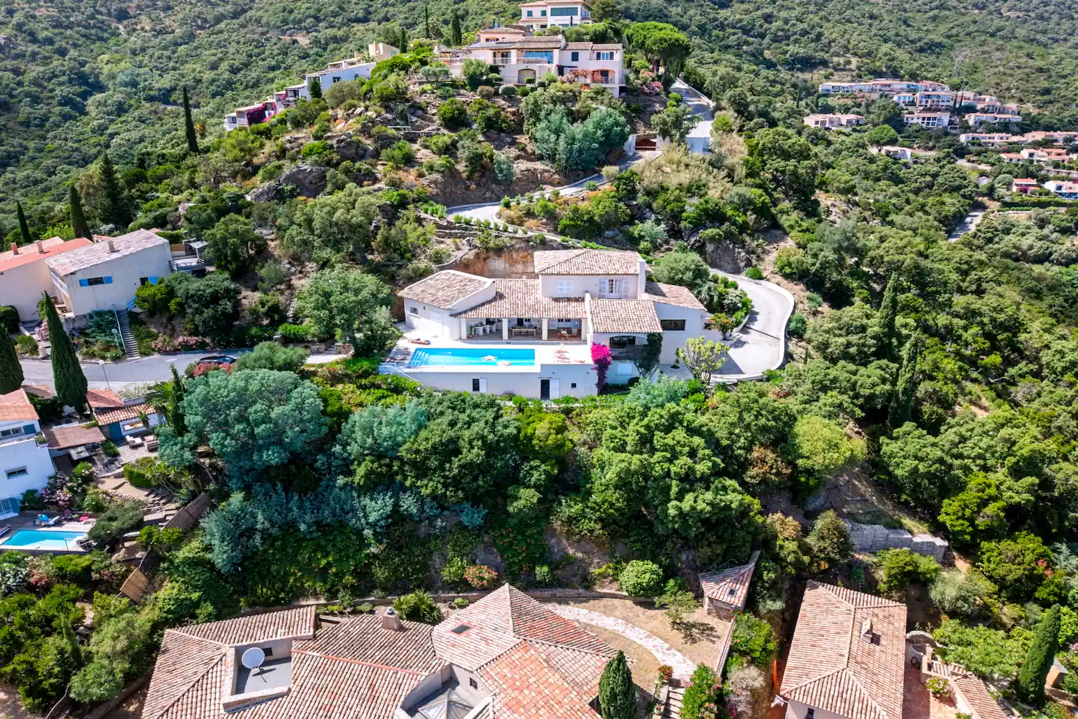 Vue aérienne drone Projet Villa Vue Mer, Côte d'Azur