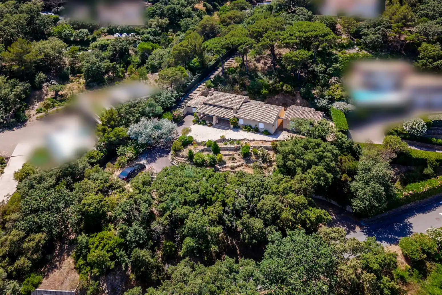 Vue aérienne drone Projet Villa Vue Mer à L'Escalet, Ramatuelle (83)
